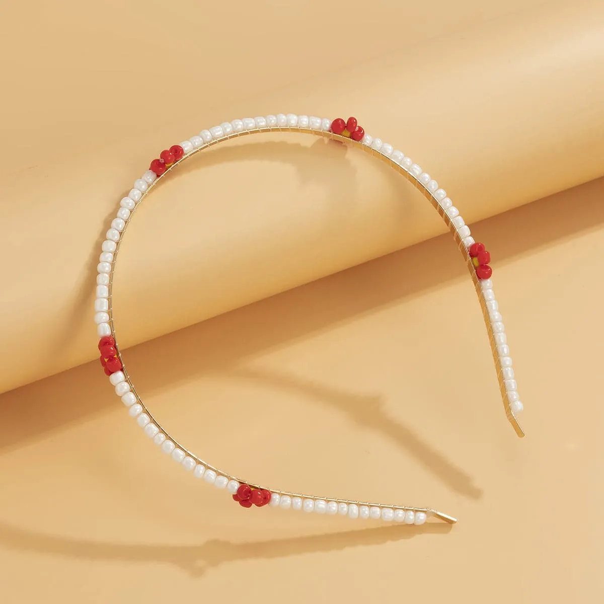 Red Howlite & 18K Gold-Plated Mum Station Headband