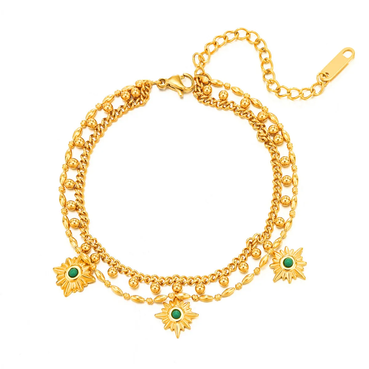Resin & 18K Gold-Plated Star Layered Charm Bracelet