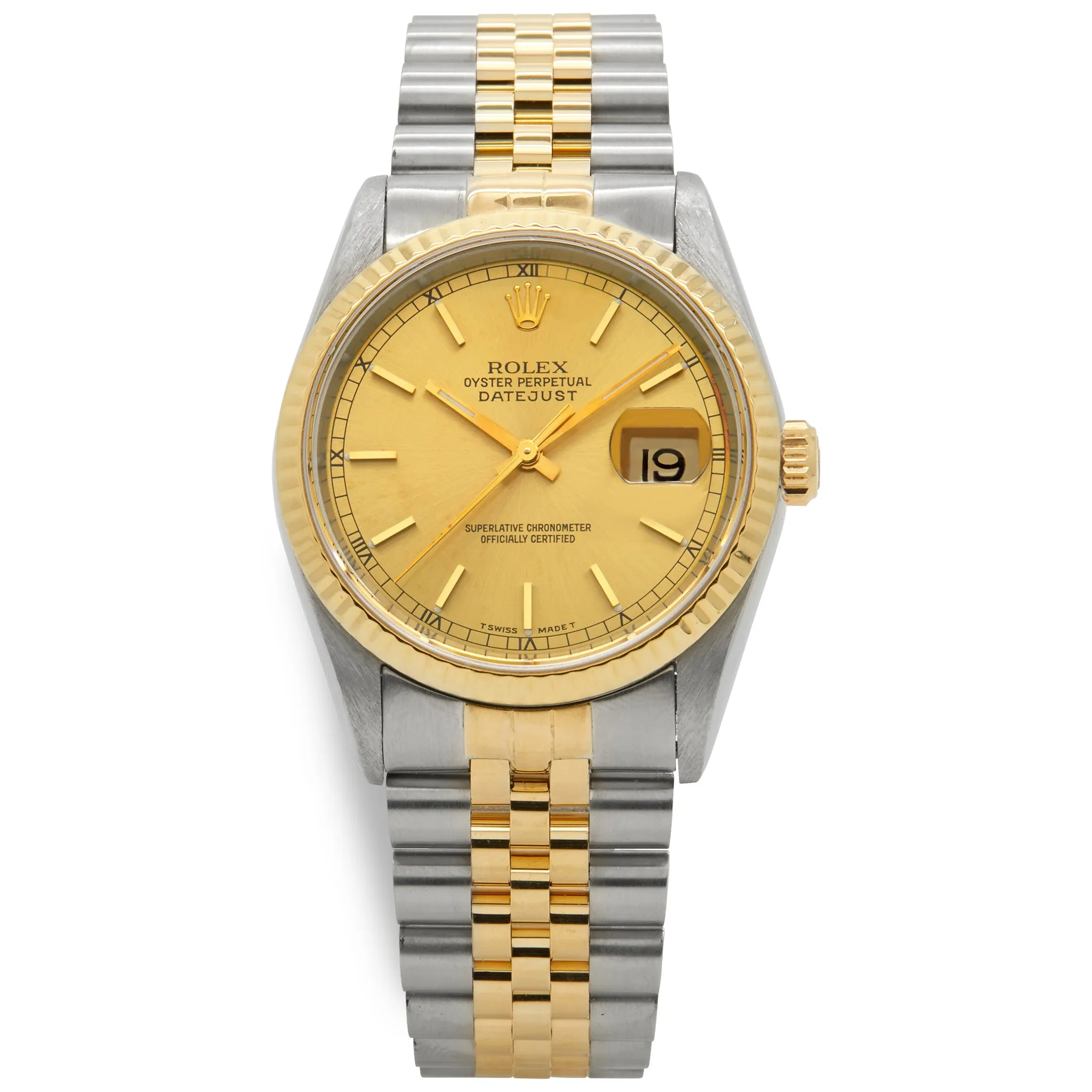 Rolex Datejust 16233 Gold Dial Automatic Watch