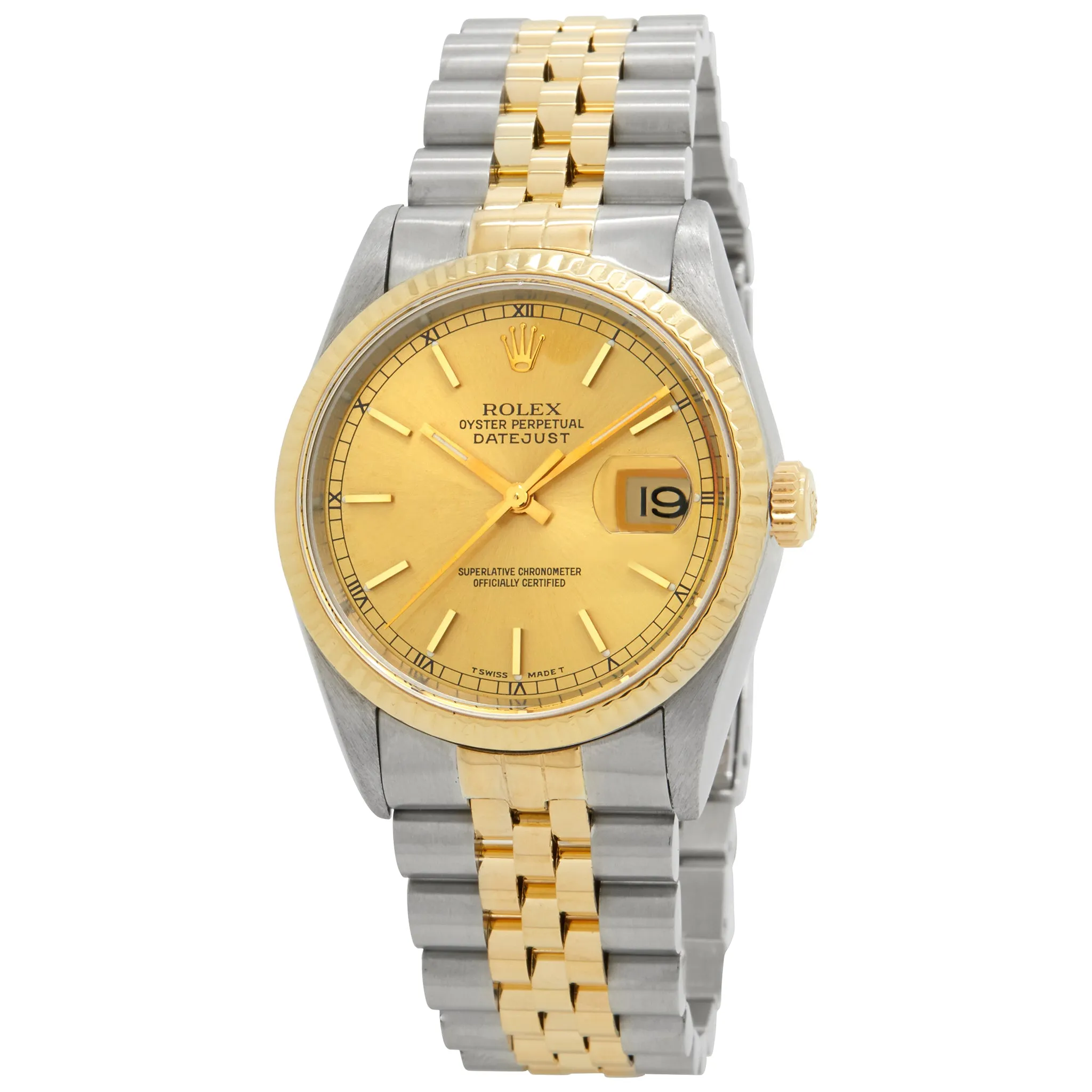 Rolex Datejust 16233 Gold Dial Automatic Watch