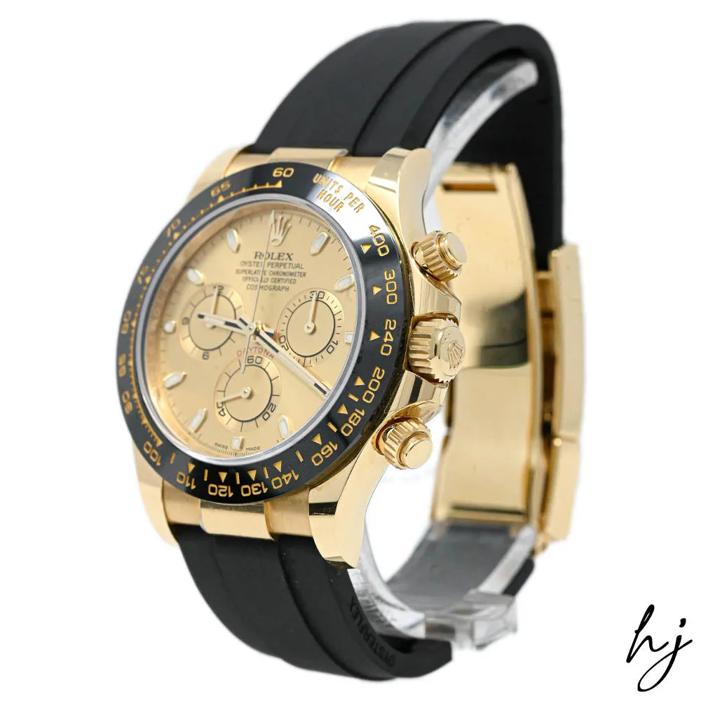 Rolex Daytona 18K Yellow Gold 40mm Champagne Stick Dial Watch Reference #: 116518