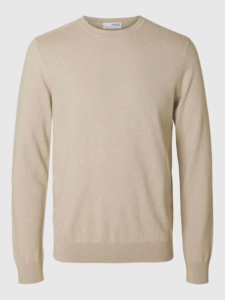 SELECTED | LANGARM STRICKPULLOVER BERG | Oatmeal