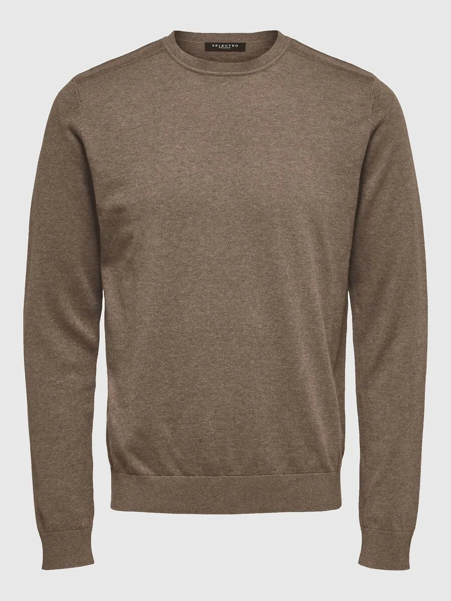 SELECTED | LANGARM STRICKPULLOVER BERG | Teak