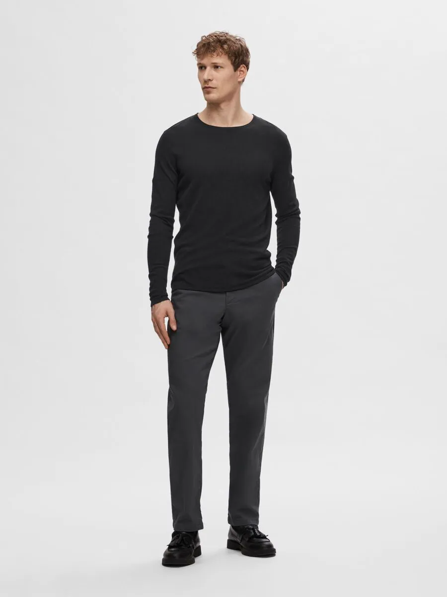SELECTED | LANGÄRMELIGER PULLOVER ROME | Black