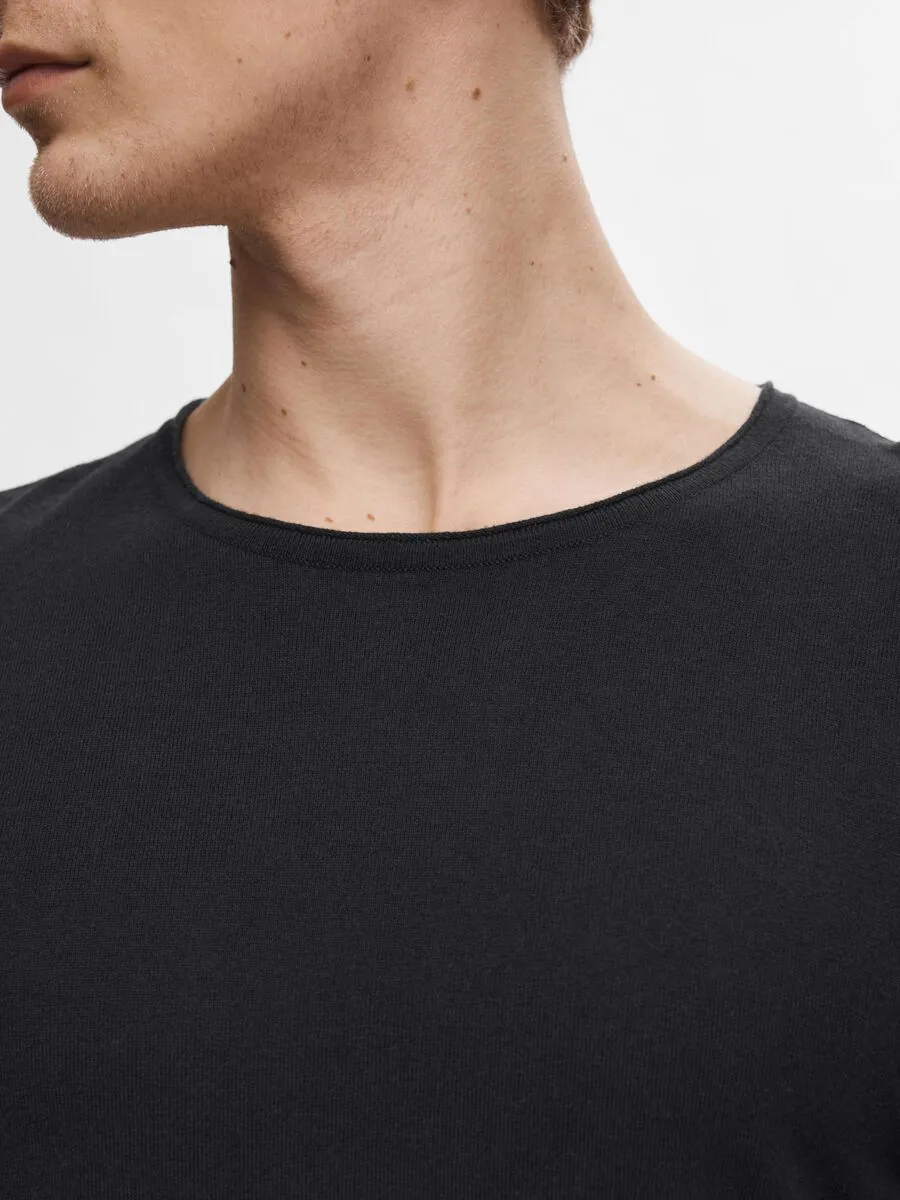 SELECTED | LANGÄRMELIGER PULLOVER ROME | Black