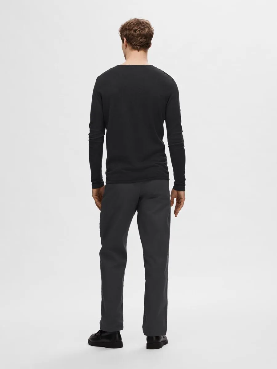 SELECTED | LANGÄRMELIGER PULLOVER ROME | Black