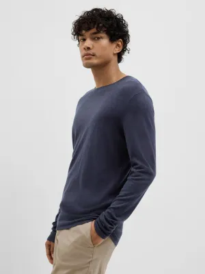 SELECTED | LANGÄRMELIGER PULLOVER ROME | Dark Saphire