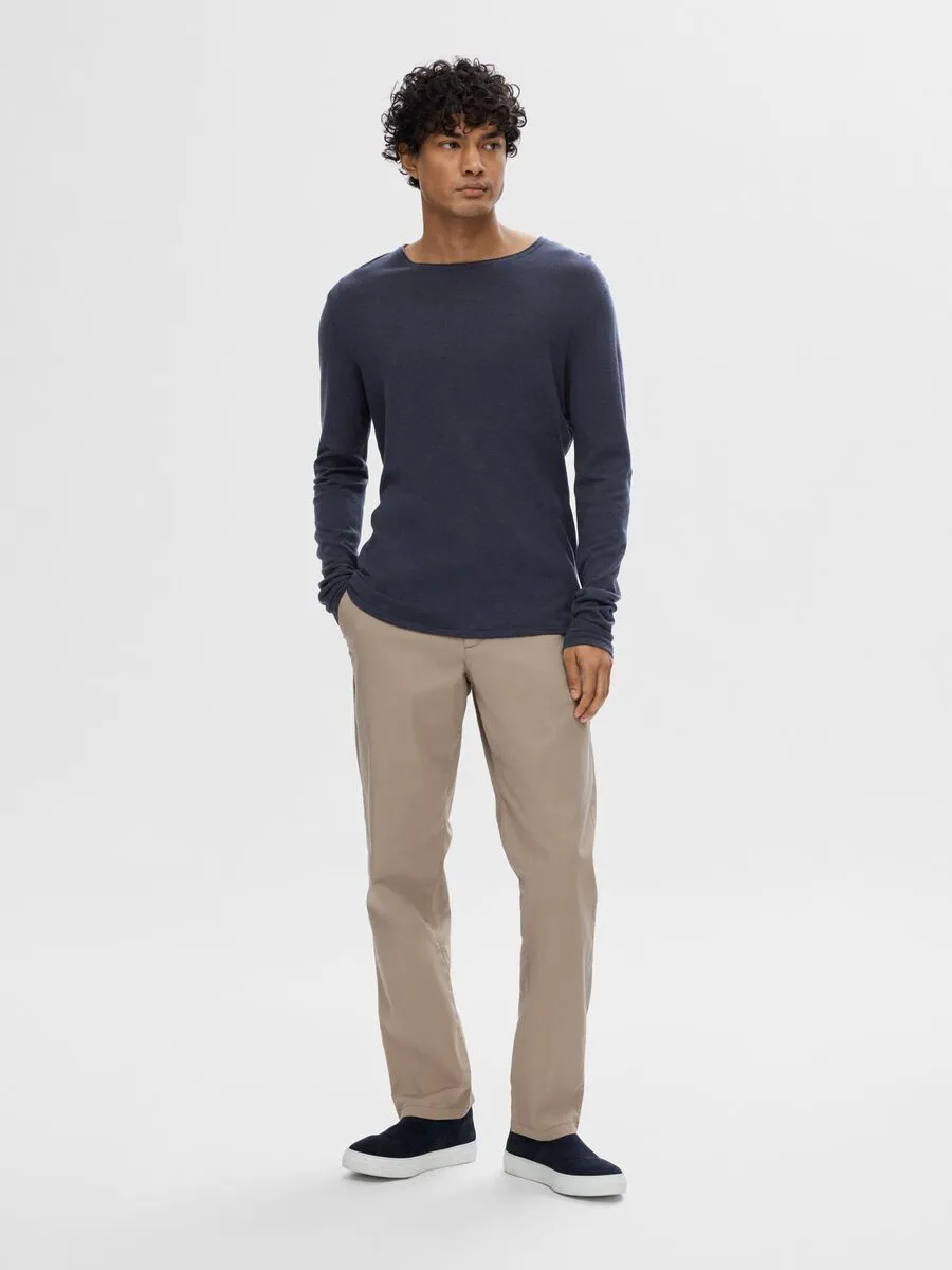 SELECTED | LANGÄRMELIGER PULLOVER ROME | Dark Saphire