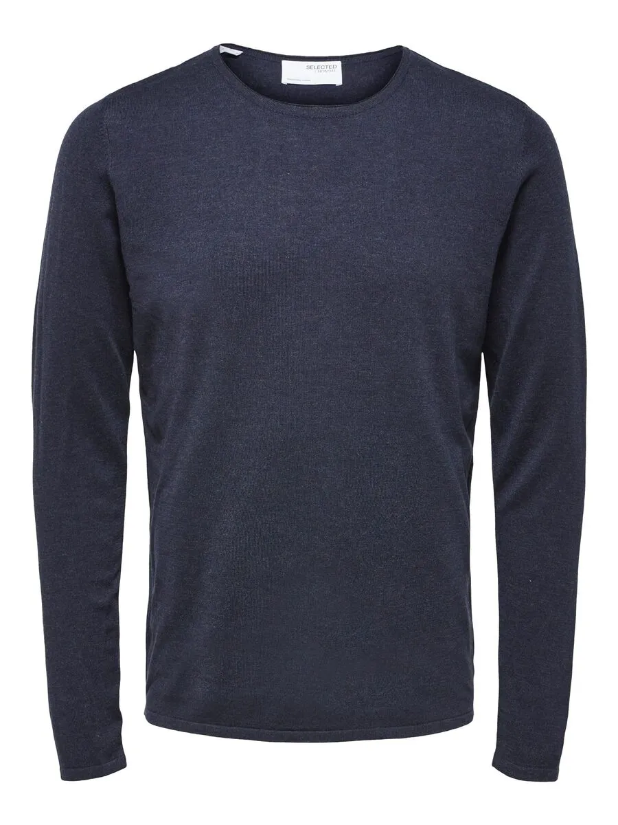 SELECTED | LANGÄRMELIGER PULLOVER ROME | Dark Saphire