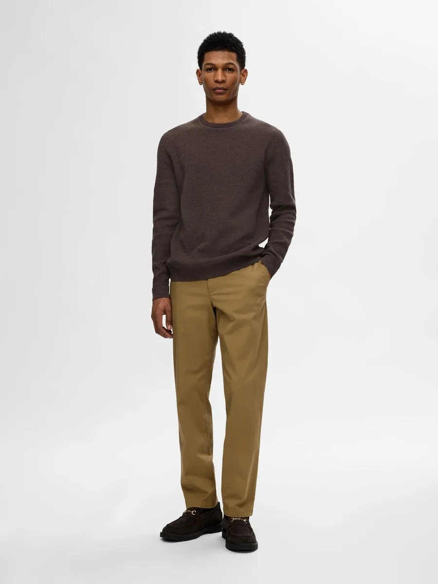 SELECTED | PULLOVER ROSS MIT RUNDHALSAUSSCHNITT | Chocolate