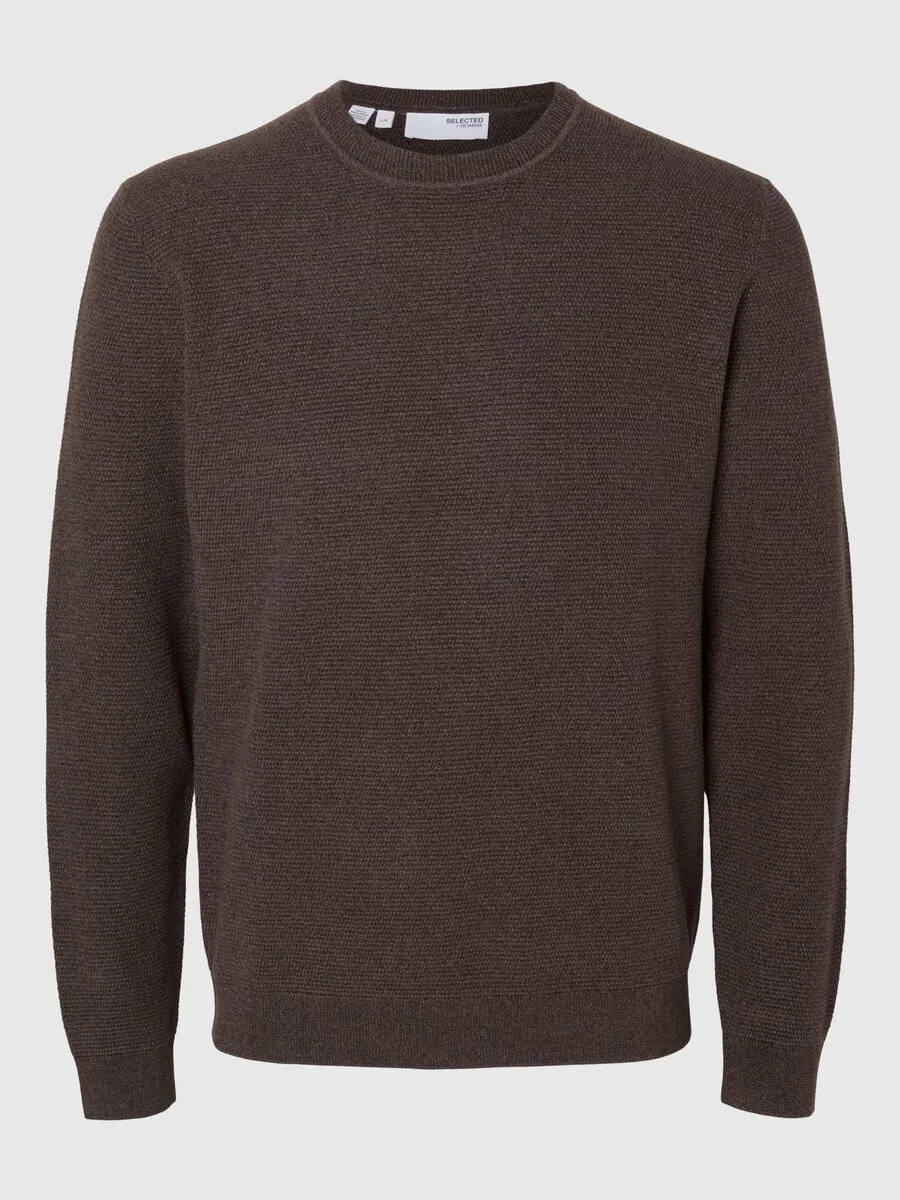 SELECTED | PULLOVER ROSS MIT RUNDHALSAUSSCHNITT | Chocolate