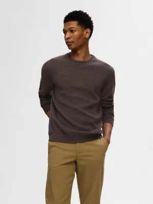 SELECTED | PULLOVER ROSS MIT RUNDHALSAUSSCHNITT | Chocolate