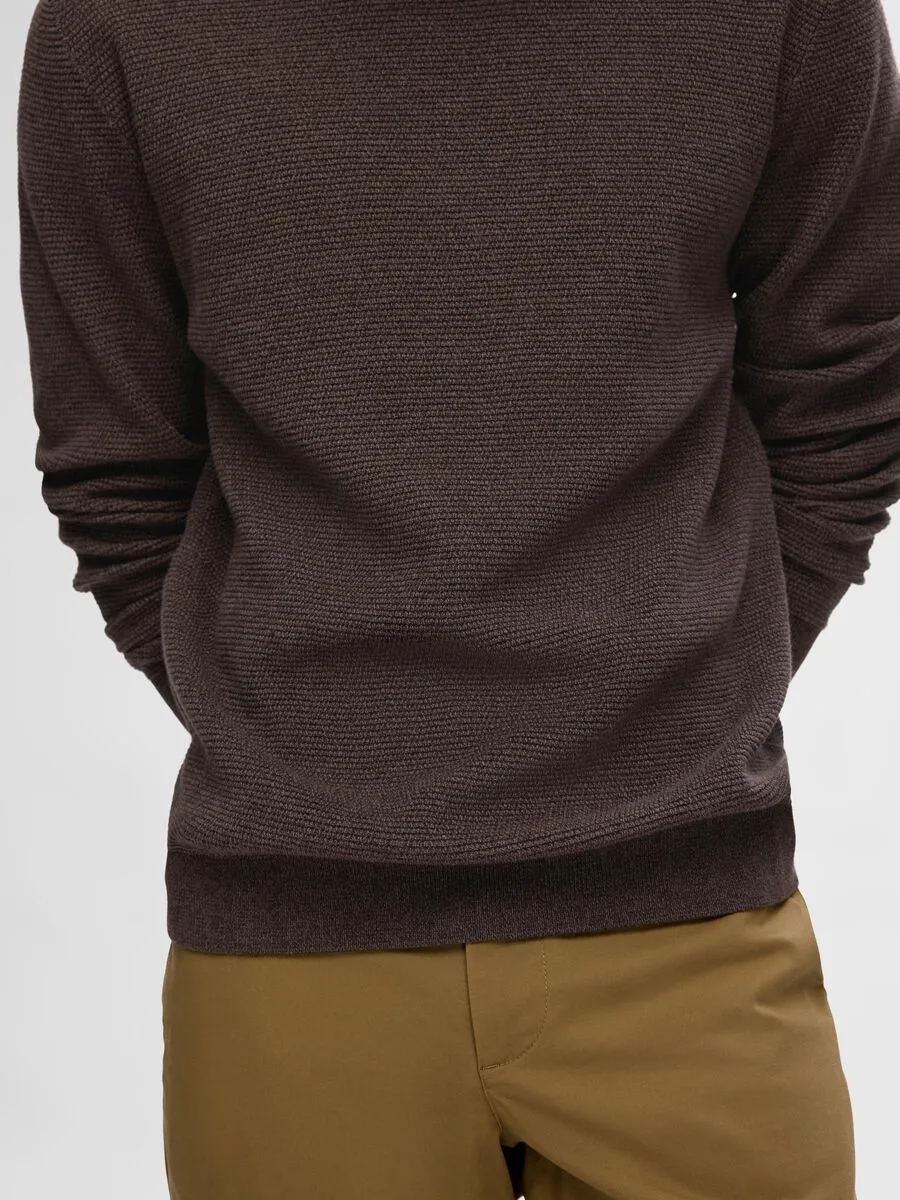 SELECTED | PULLOVER ROSS MIT RUNDHALSAUSSCHNITT | Chocolate