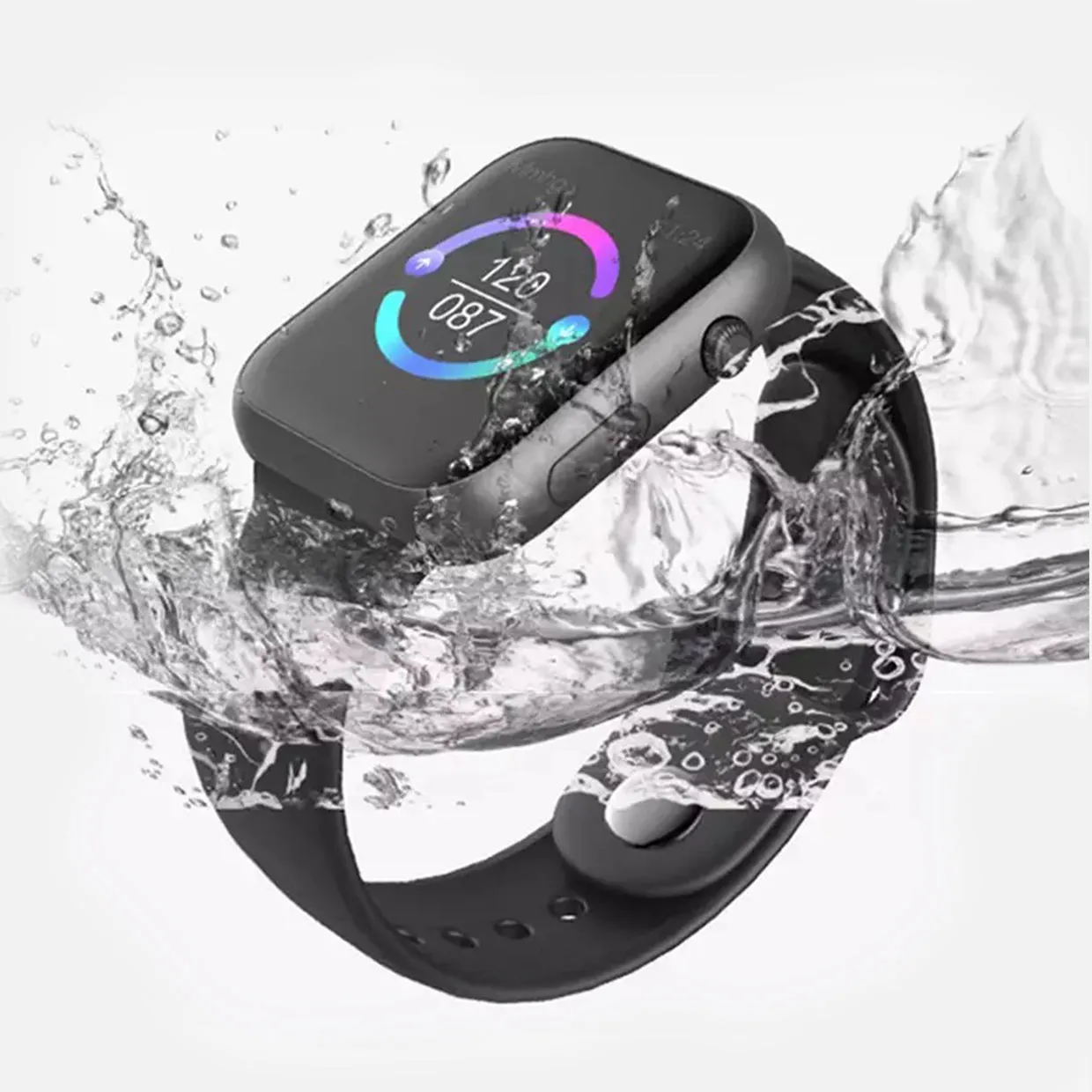 Smart Watch Men Sports | Wired Charger Type | Black and White Strap Included