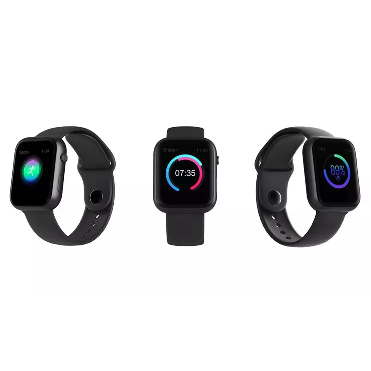 Smart Watch Men Sports | Wired Charger Type | Black and White Strap Included