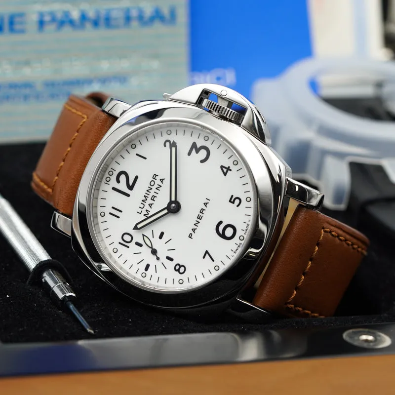 SOLD - 07/20/23 - Panerai Luminor Marina PAM00113 44mm White Dial B&P 2003
