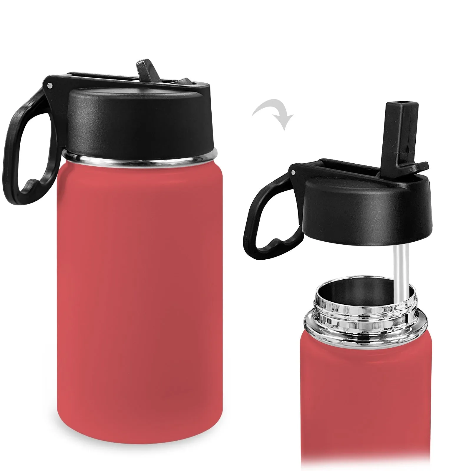 Stainless Steel Insulated Kids’ Water Bottle with Handle and Straw