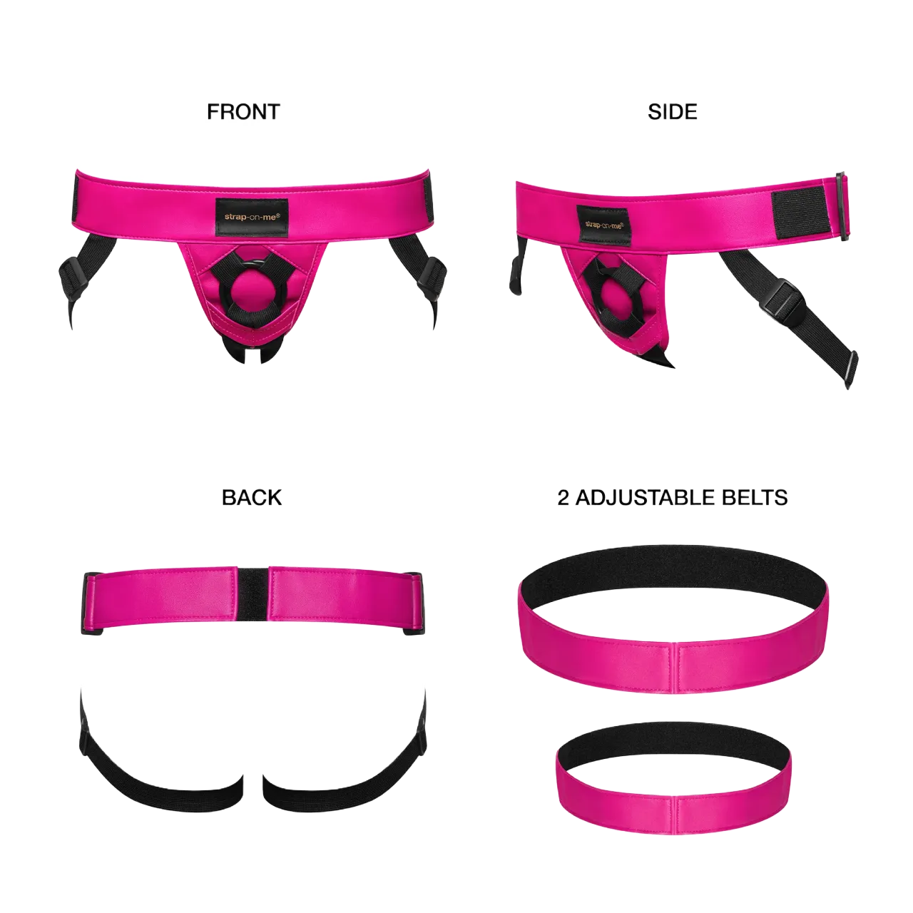 Strap On Me Leatherette Harness Curious - Fuchsia