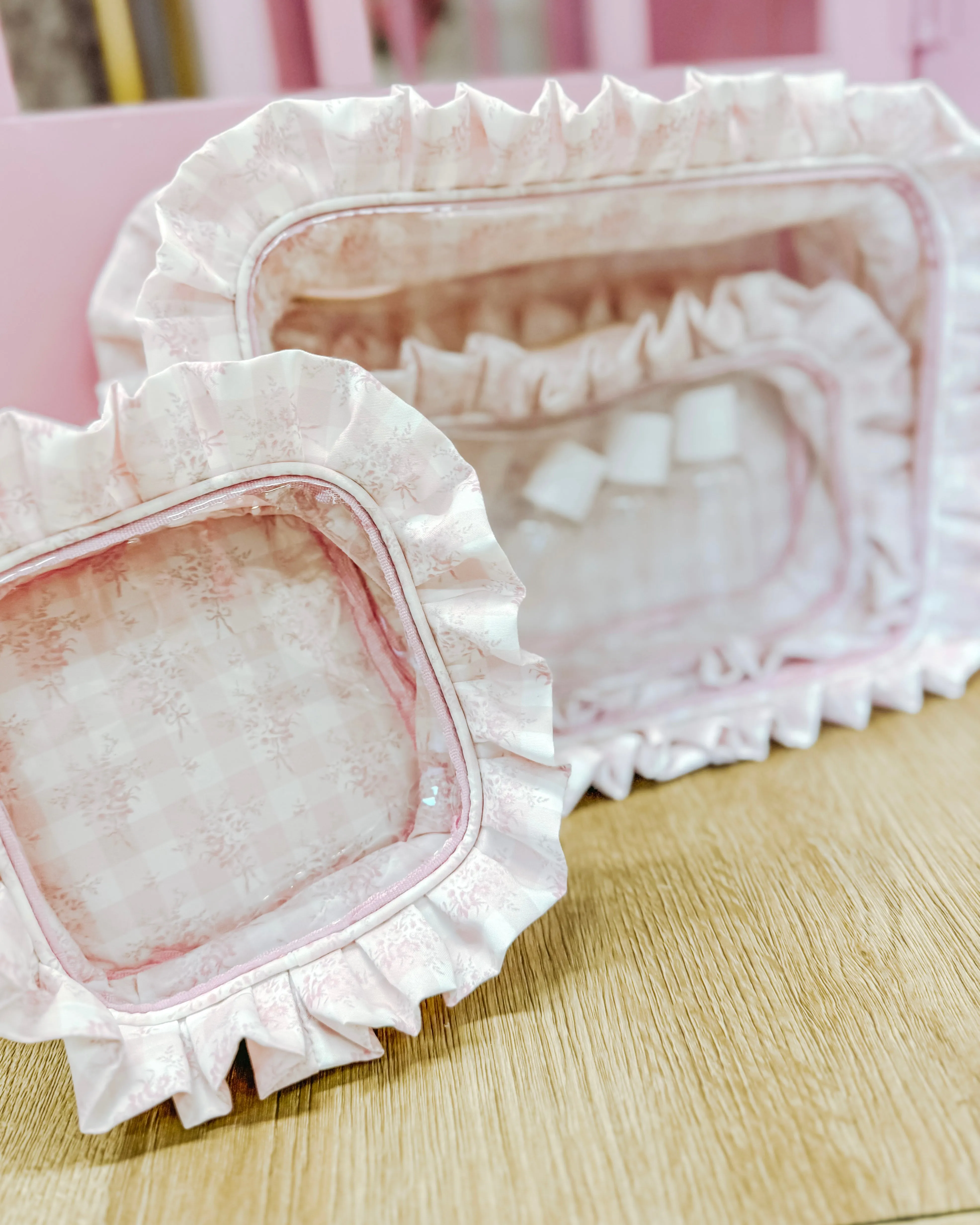 Sweet Gingham Cosmetic Bags