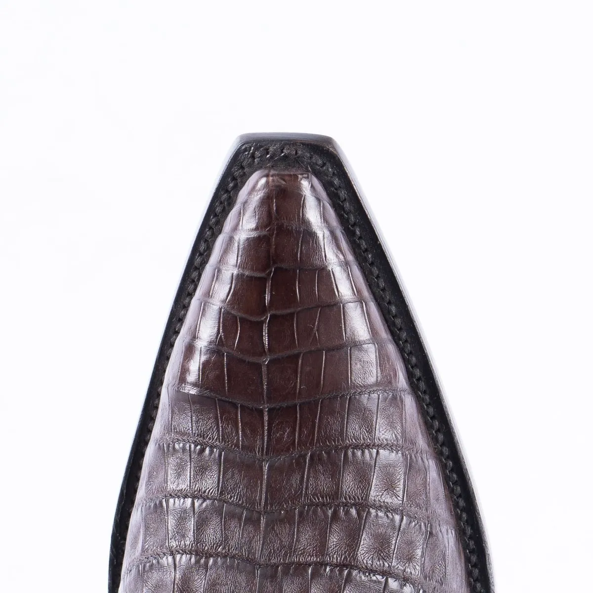 TANNER MARK EXOTIC LEATHER Caiman Belly Brown Cowboy Boots