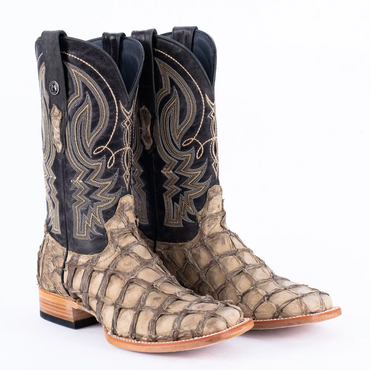 TANNER MARK MEN'S EXOTIC LEATHER Fish Sand Dune Cowboy Boots