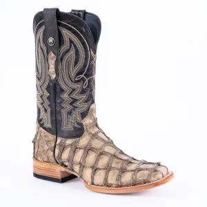 TANNER MARK MEN'S EXOTIC LEATHER Fish Sand Dune Cowboy Boots