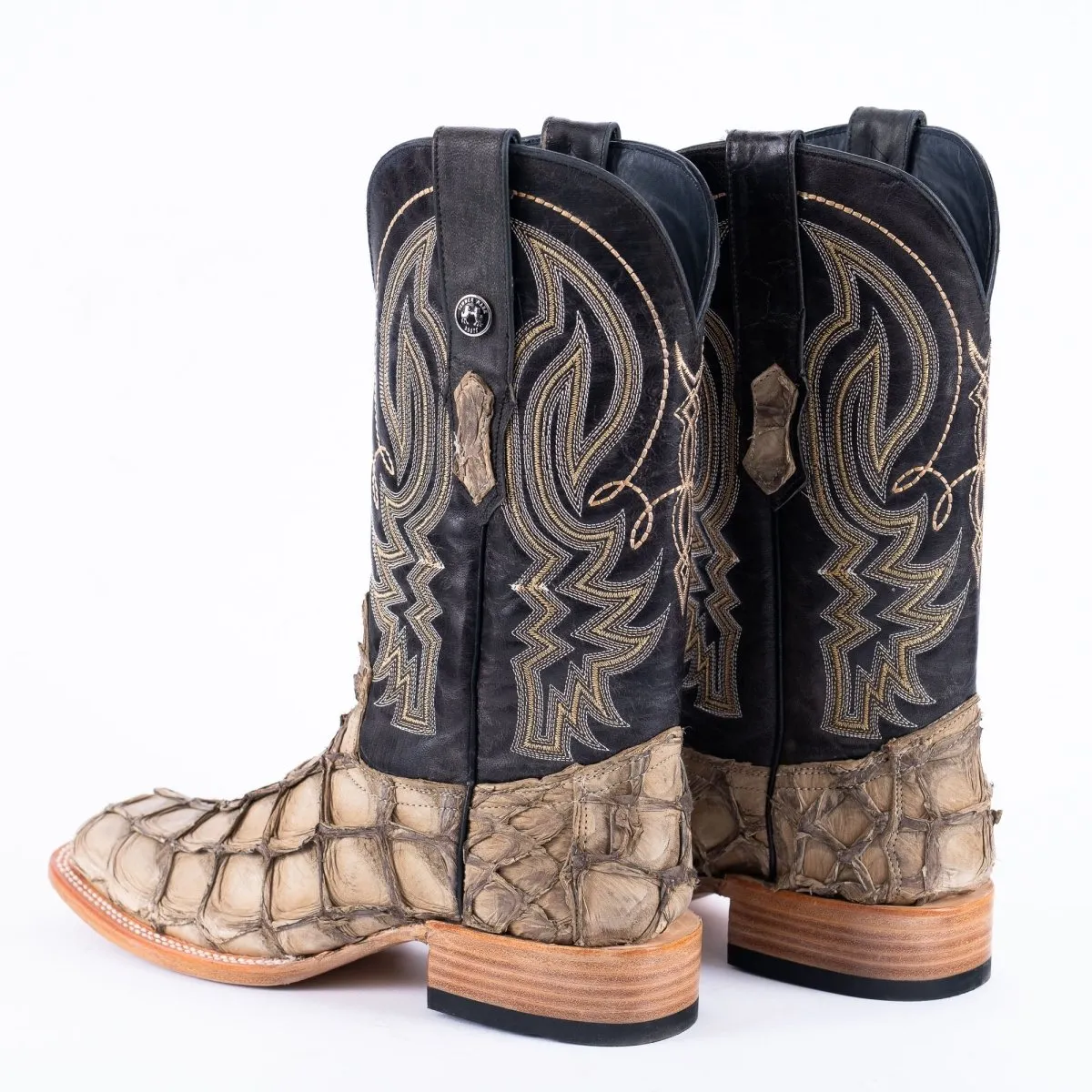 TANNER MARK MEN'S EXOTIC LEATHER Fish Sand Dune Cowboy Boots