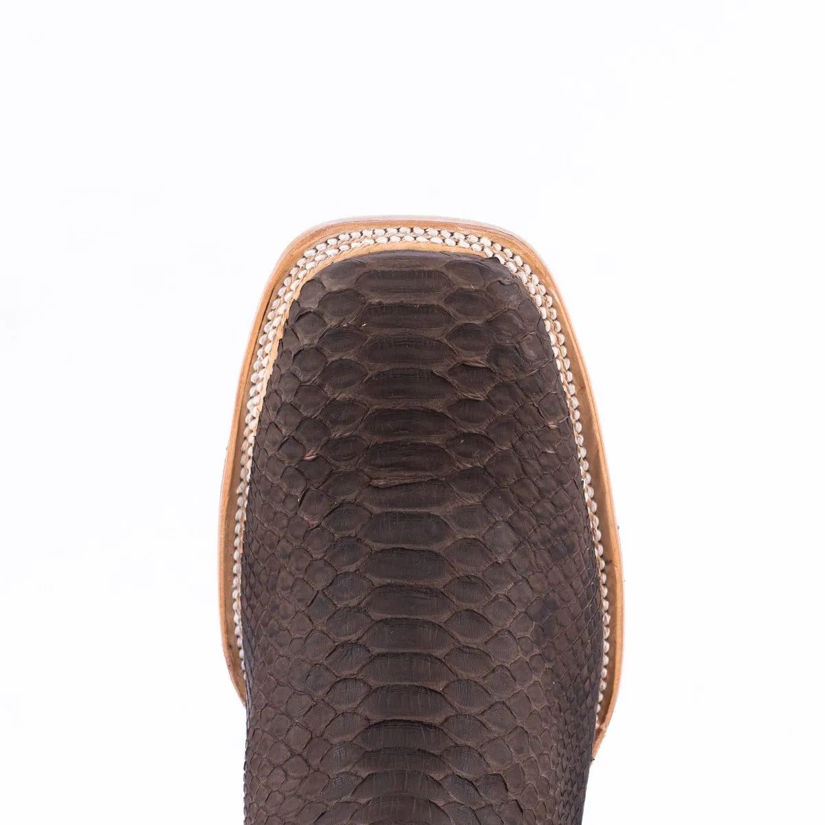 TANNER MARK MEN'S EXOTIC LEATHER Python Matte Brown Cowboy Boots