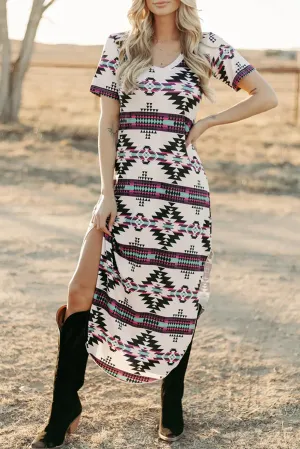 The Desert Dreamer Aztec Tee Dress
