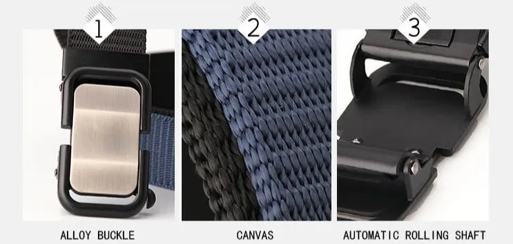 Toothless Automatic Buckle Canvas Belt