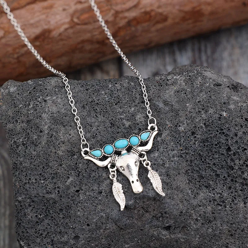 Turquoise Rodeo Charm Necklace