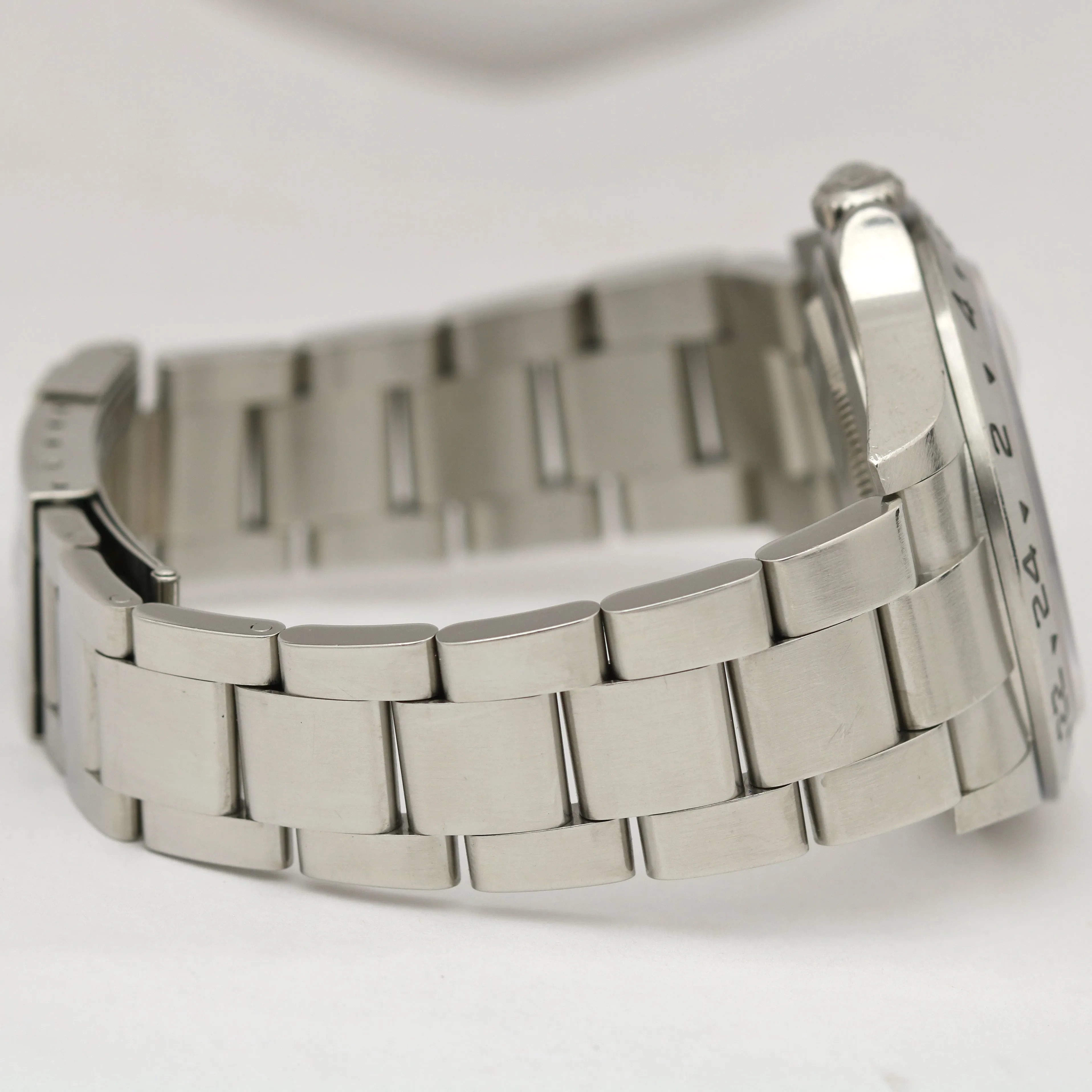 UNPOL. Rolex Explorer II Polar White NO HOLES 3186 Stainless 40mm REHAUT 16570