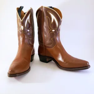 Vintage Goding Two-Tone Brown Men's Cowboy Boots