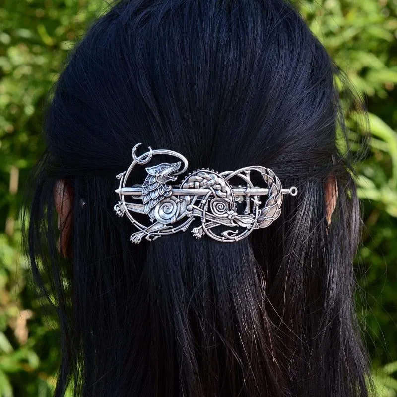 Vintage Renaissance Crescent Moon Cloud Hair Barrette Witchy Moon Hair Stick