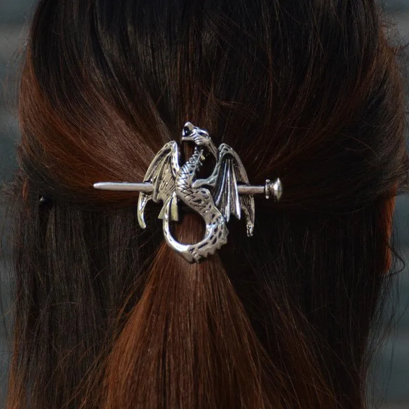 Vintage Renaissance Crescent Moon Cloud Hair Barrette Witchy Moon Hair Stick