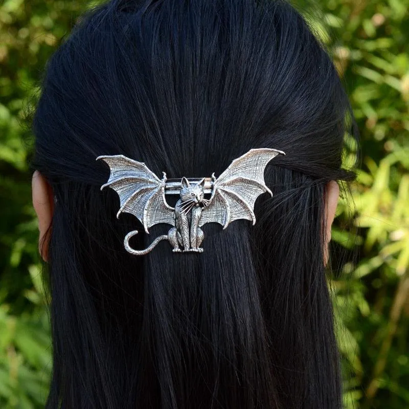Vintage Renaissance Crescent Moon Cloud Hair Barrette Witchy Moon Hair Stick
