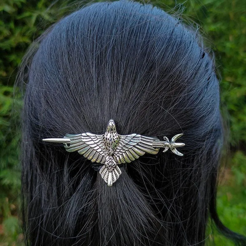 Vintage Renaissance Crescent Moon Cloud Hair Barrette Witchy Moon Hair Stick
