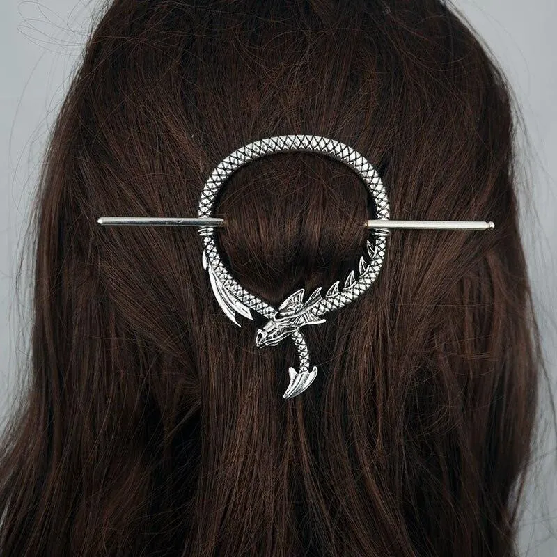 Vintage Renaissance Crescent Moon Cloud Hair Barrette Witchy Moon Hair Stick