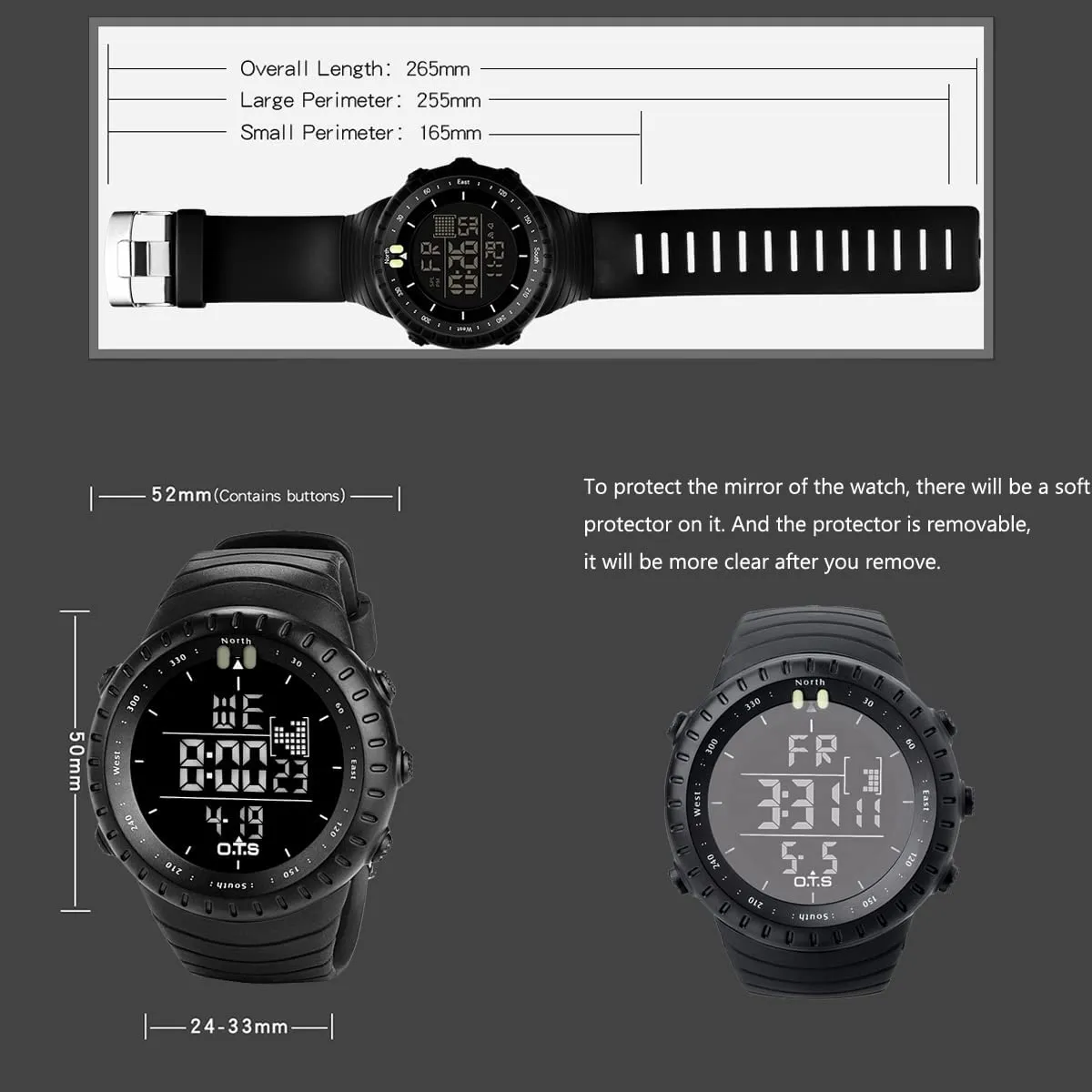 WATERPROOF DIGITAL SPORTS WATCH