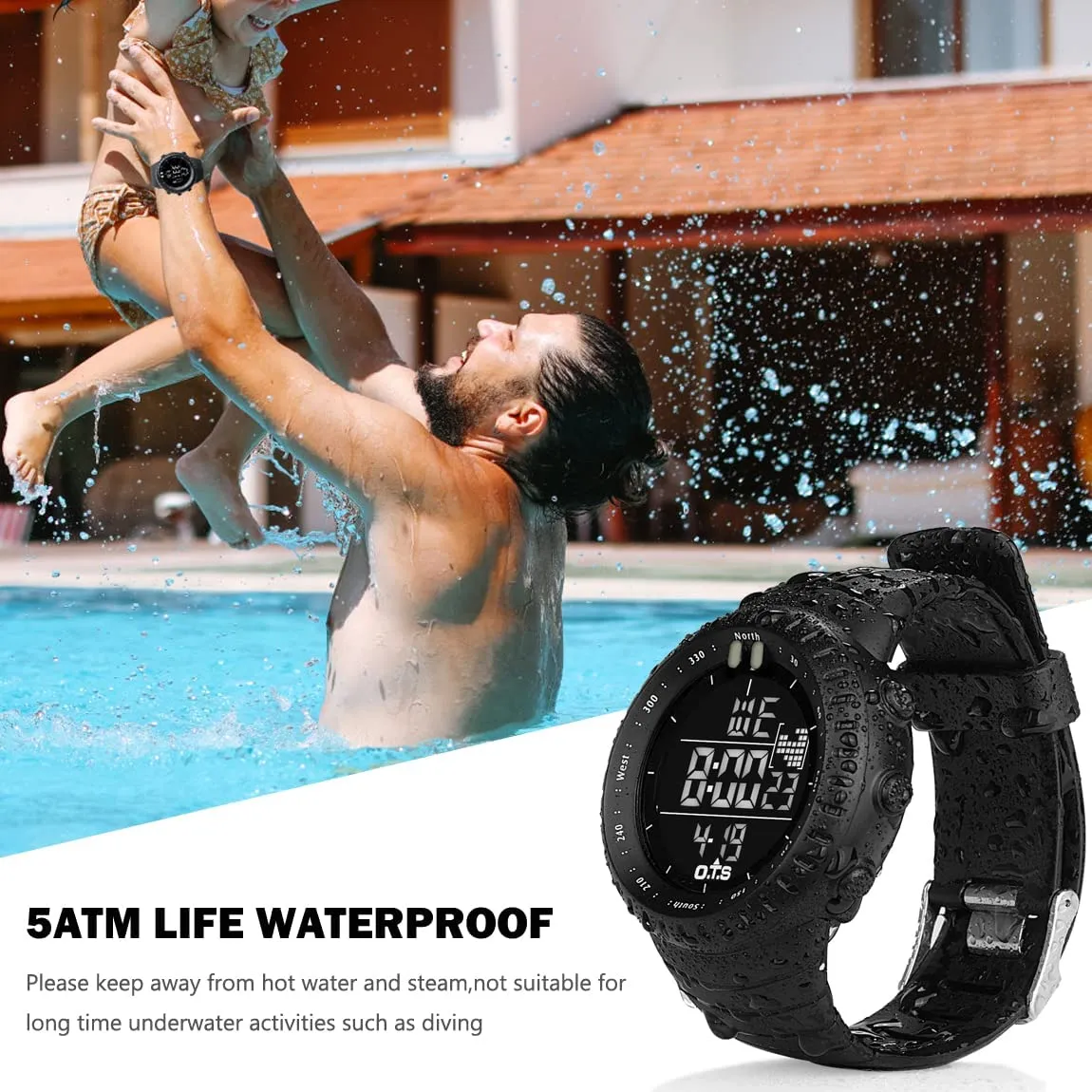 WATERPROOF DIGITAL SPORTS WATCH
