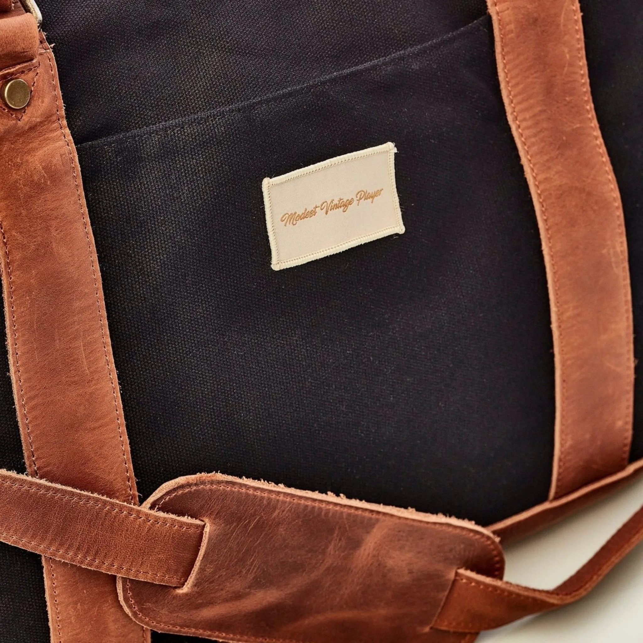 Waxed Canvas / Leather Weekender Bag - Black