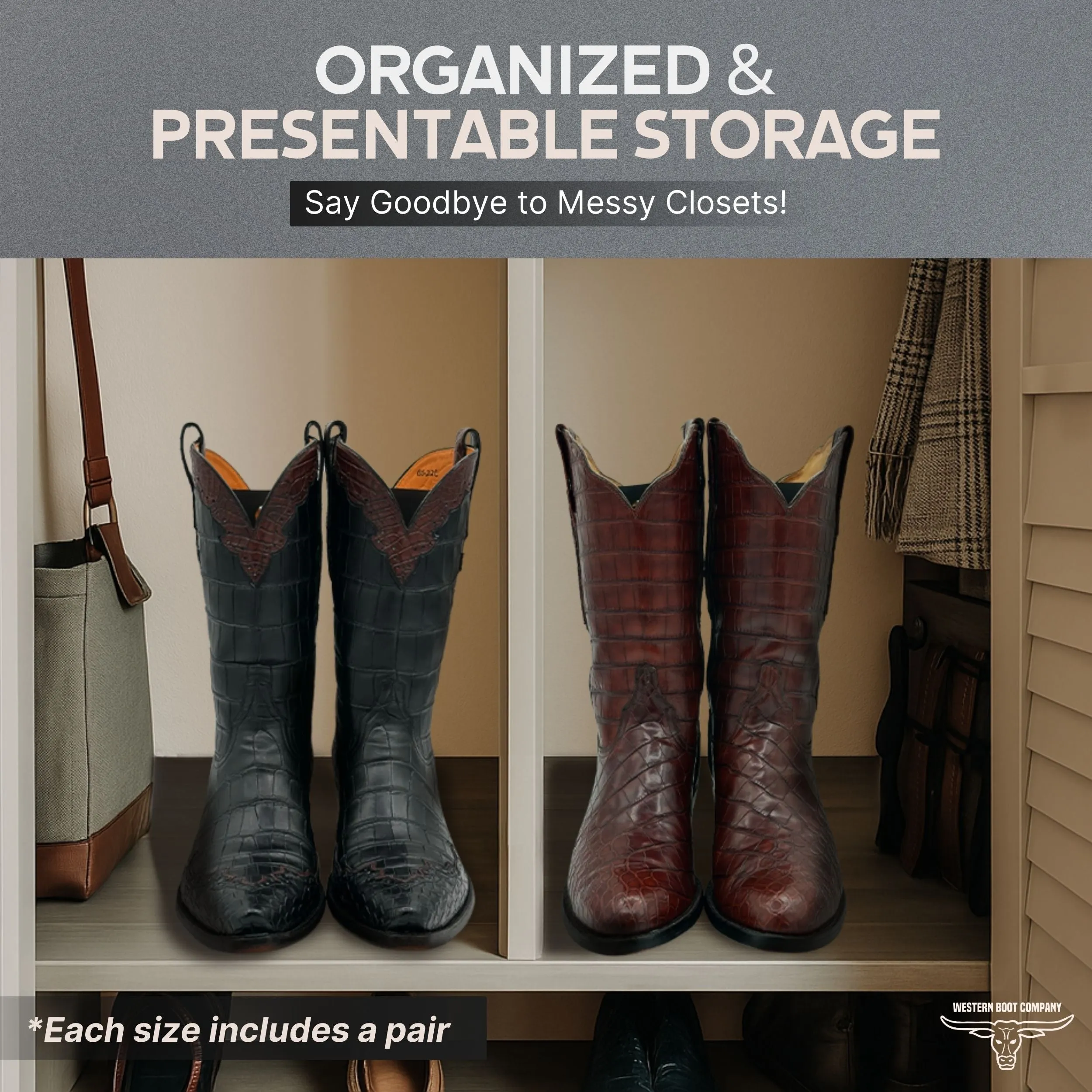 Western Boot Company Cowboy Shaft Shapers - 9.5" 6 PAIR (12 PIECES) MEDIUM