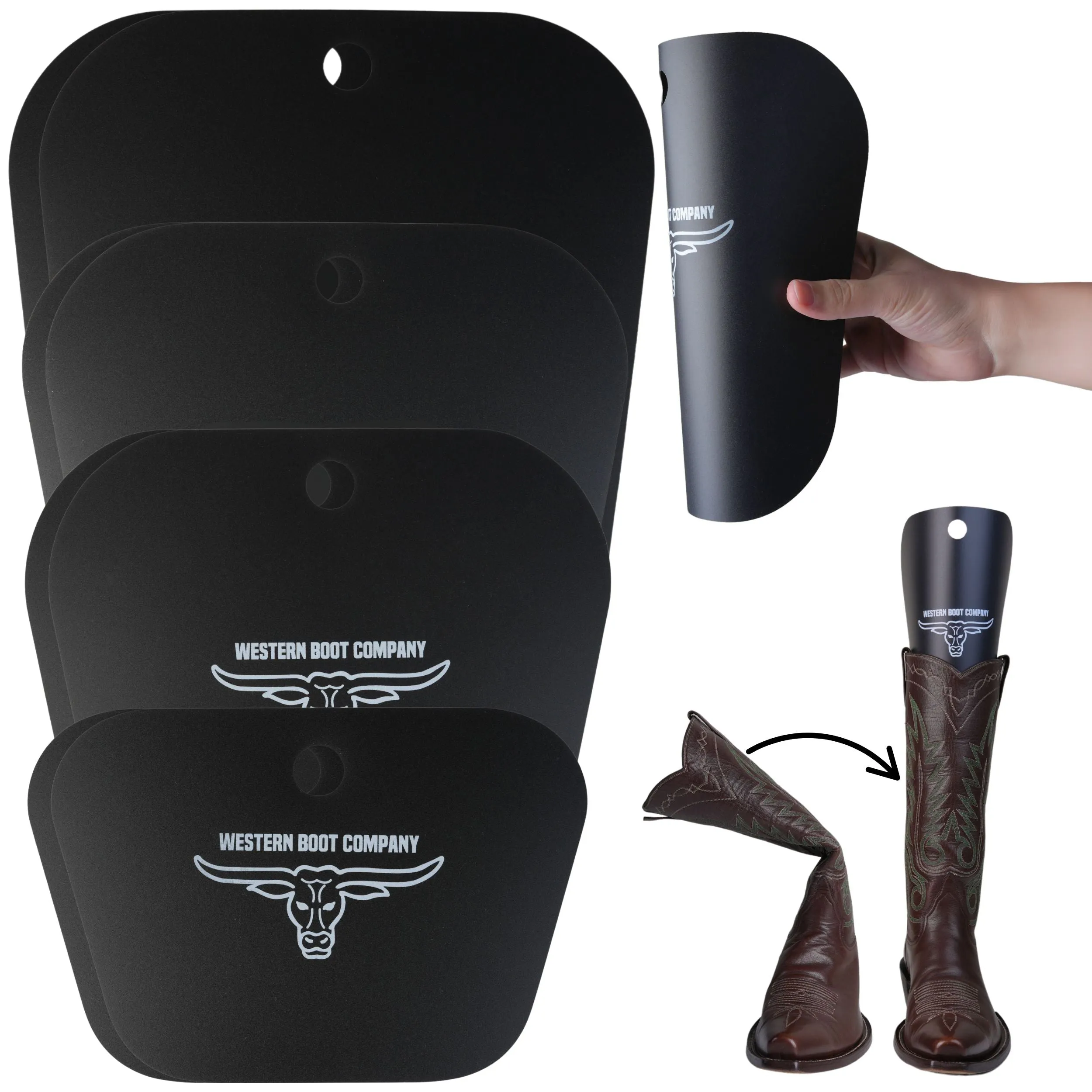 Western Boot Company Cowboy Shaft Shapers - 9.5" 6 PAIR (12 PIECES) MEDIUM