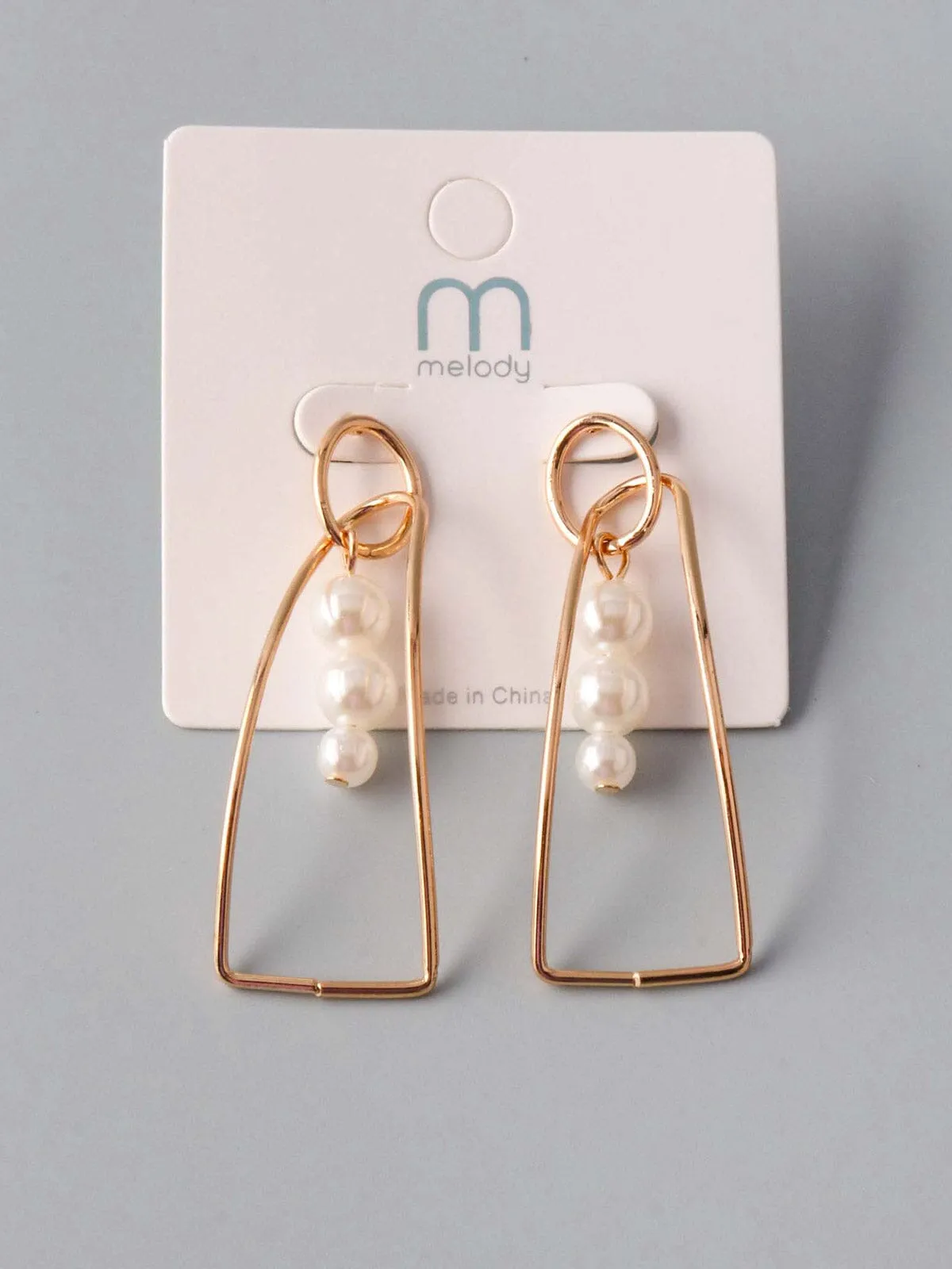 WOMEN'S FASHION GOLD PEARL EARRINGS