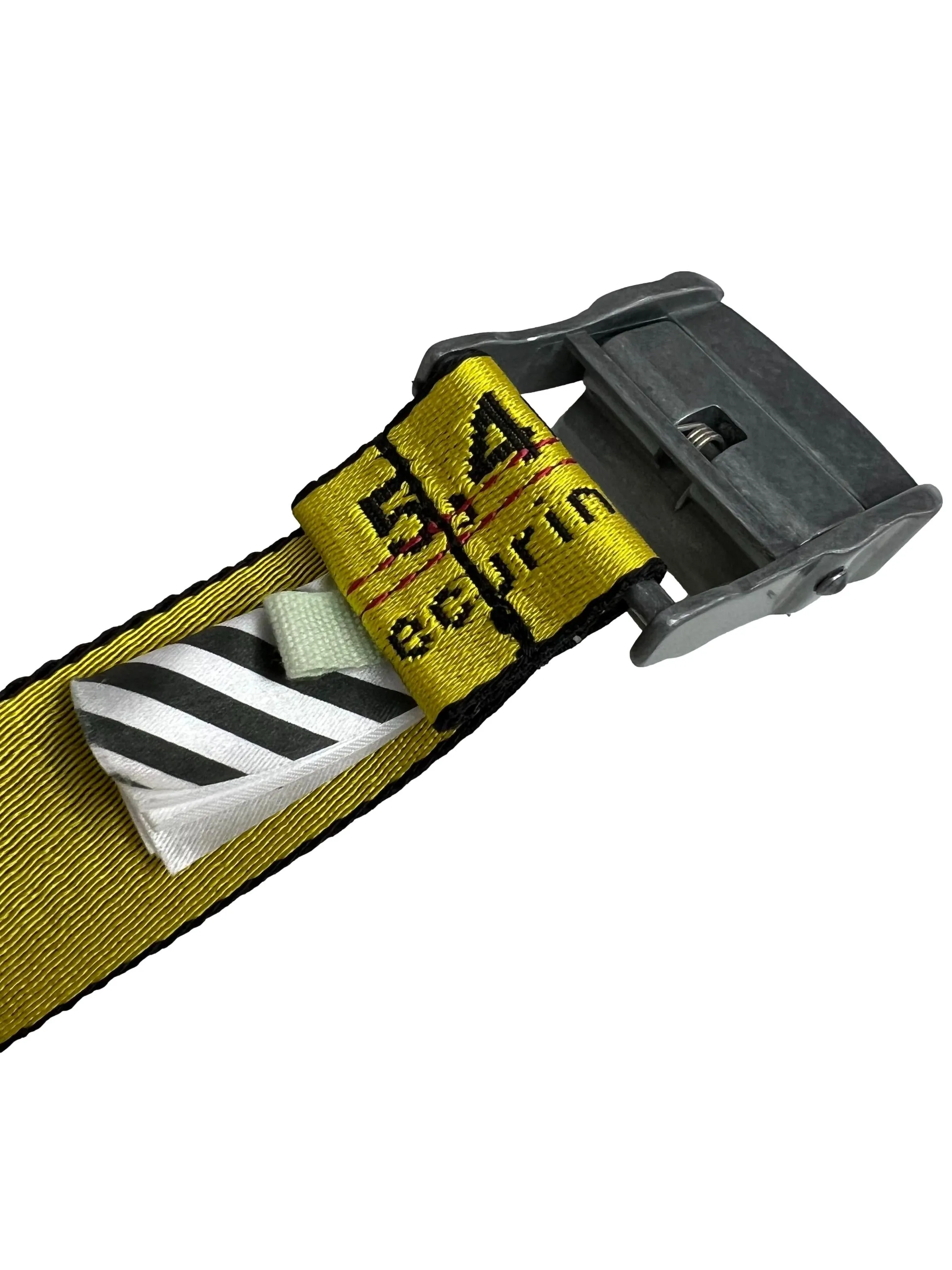 Yellow Silver Off-White Graphic Industrial Belt