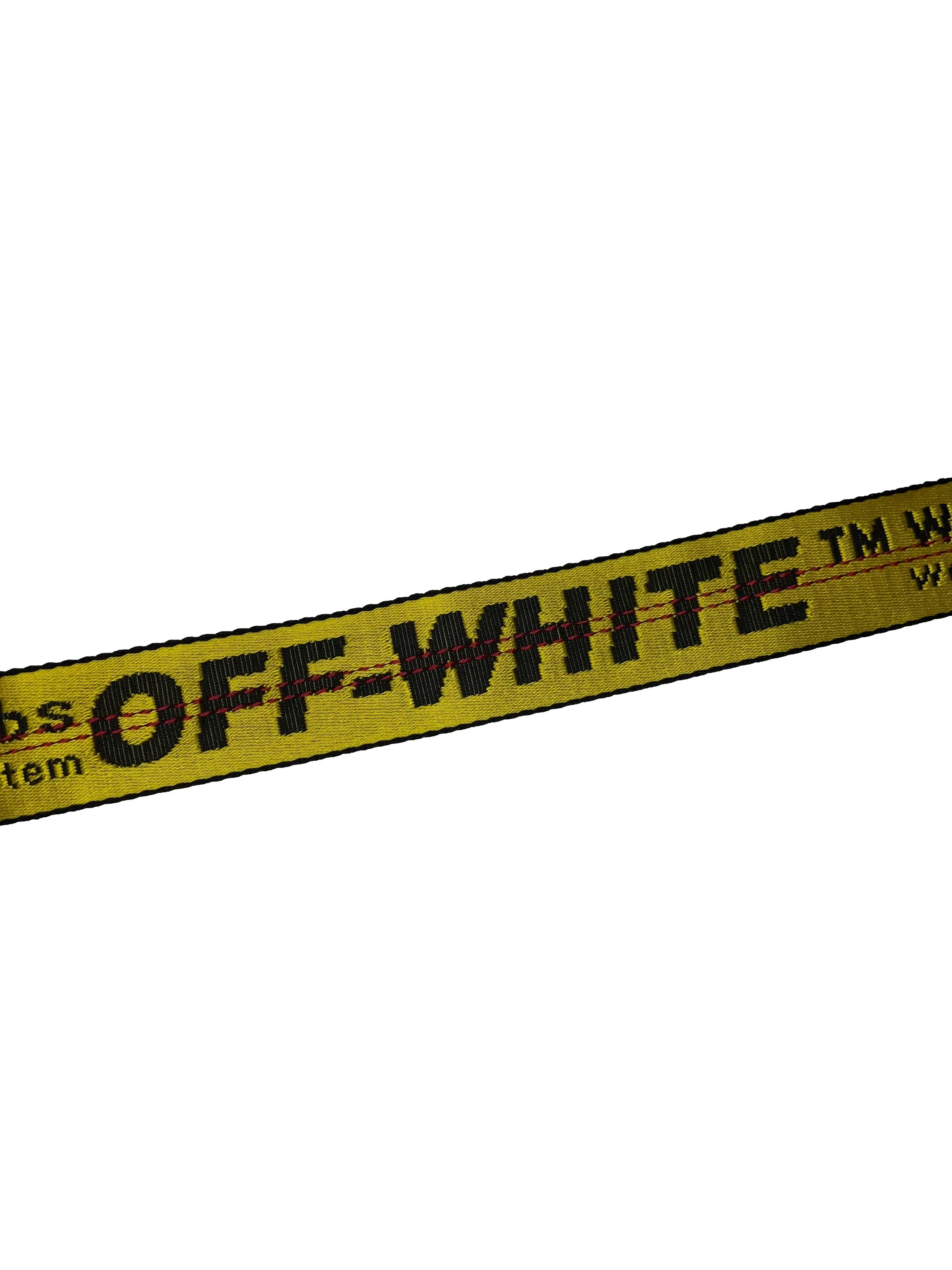 Yellow Silver Off-White Graphic Industrial Belt