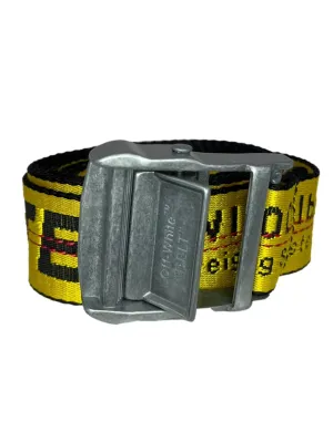 Yellow Silver Off-White Graphic Industrial Belt